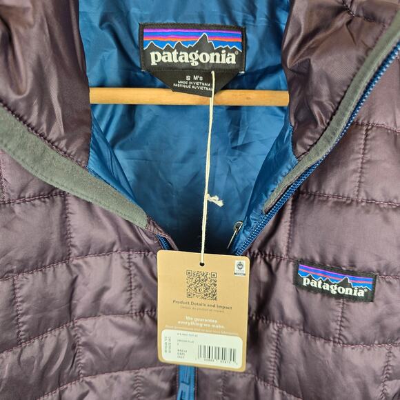 Patagonia Mens Nano Puff Jacket Size Small Obsidian Plum Full Zip Primaloft - Picture 3 of 4